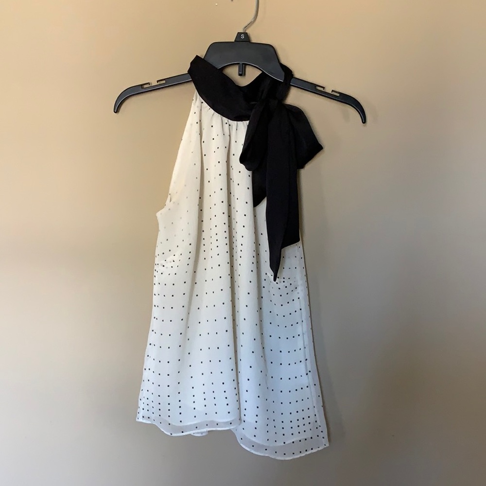 Polka dot shirt - black and cream